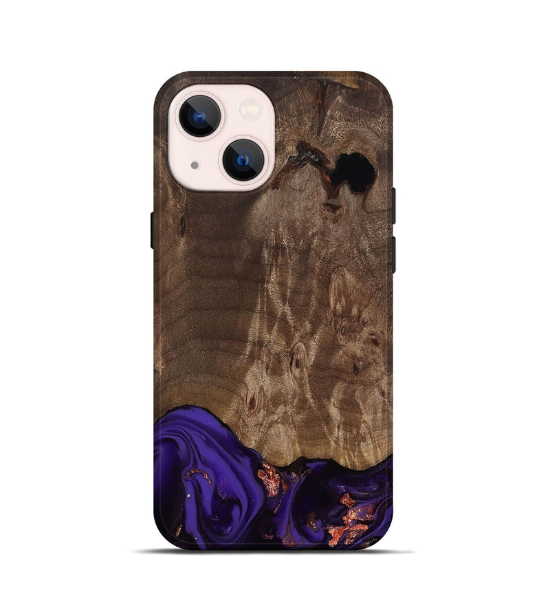 iPhone 13 mini Wood Live Edge Phone Case - Nan (Purple, 811819)