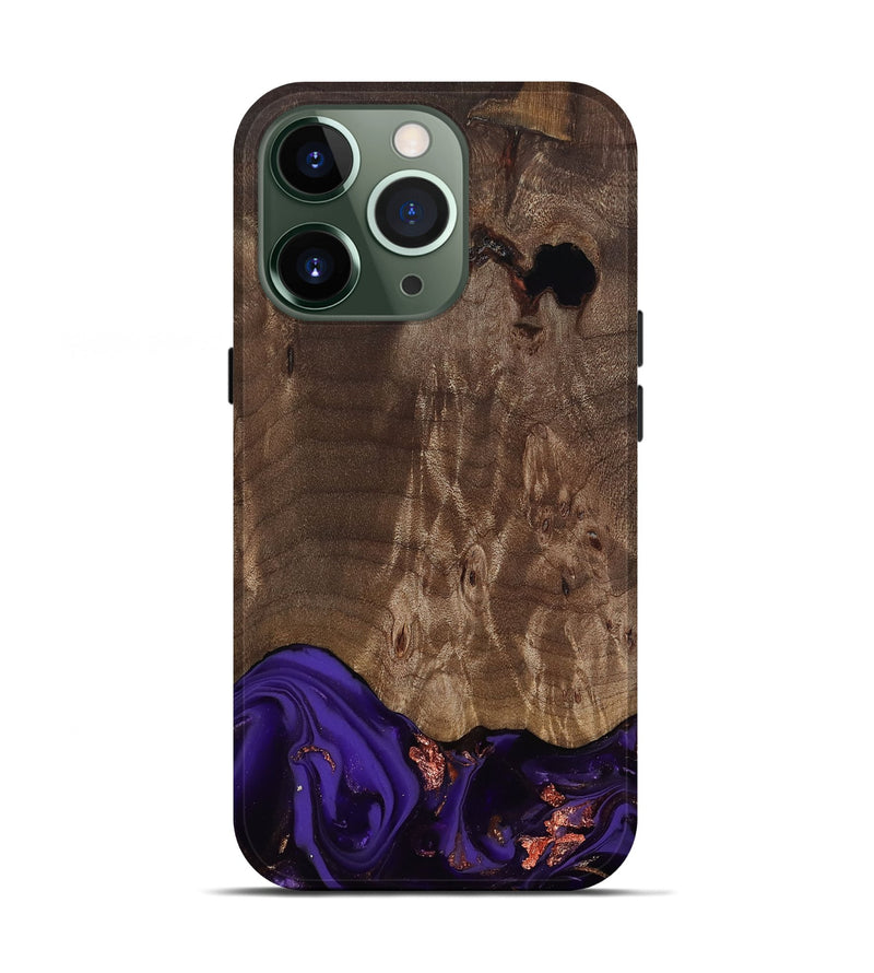 iPhone 13 Pro Wood Live Edge Phone Case - Nan (Purple, 811819)