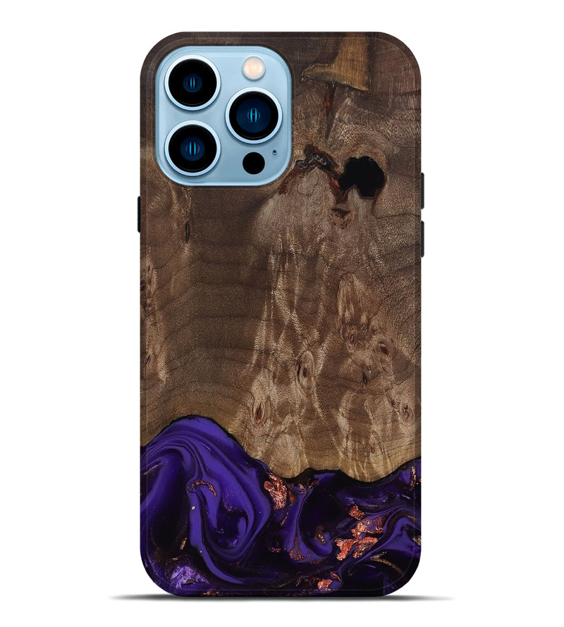 iPhone 14 Pro Max Wood Live Edge Phone Case - Nan (Purple, 811819)