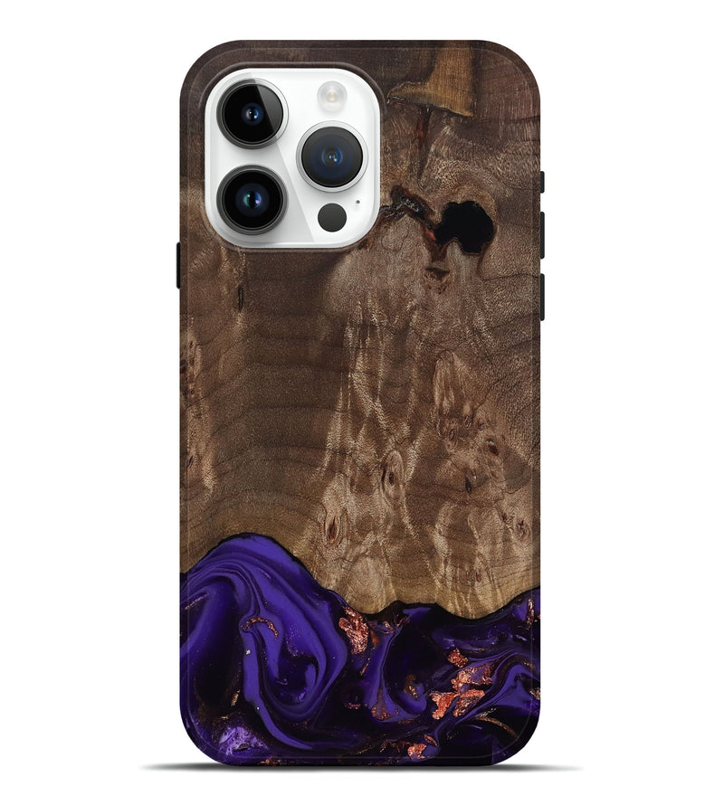 iPhone 15 Pro Max Wood Live Edge Phone Case - Nan (Purple, 811819)