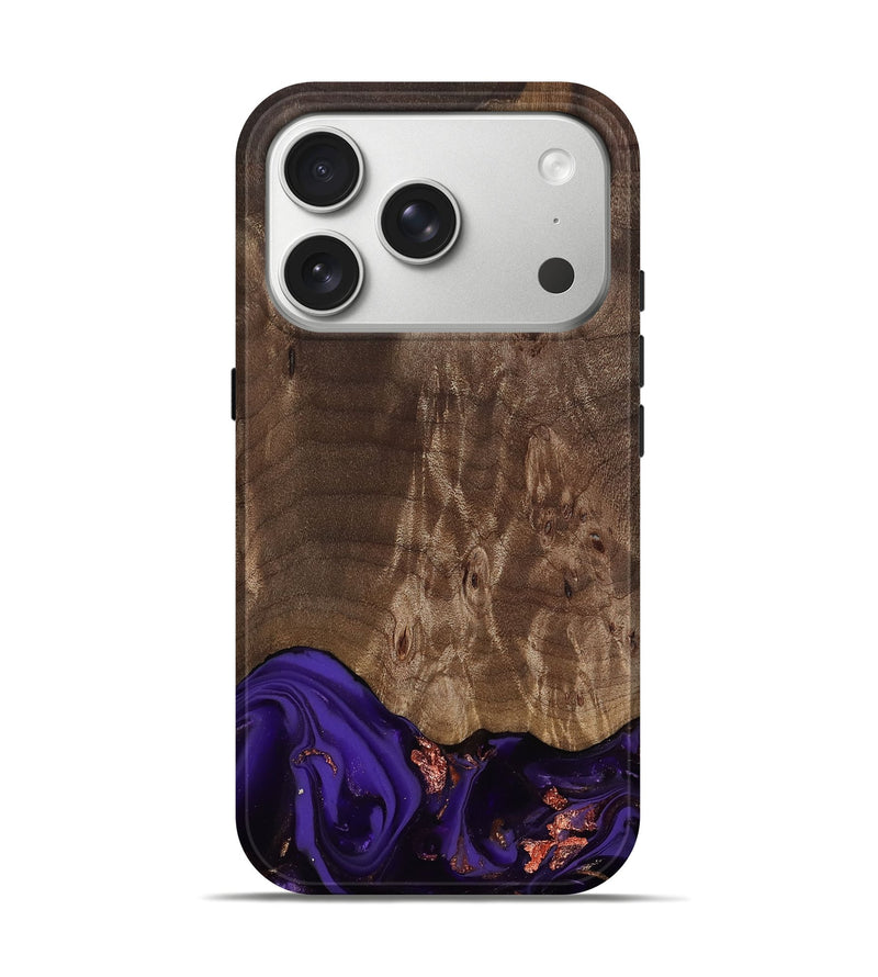 iPhone 17 Pro Wood Live Edge Phone Case - Nan (Purple, 811819)