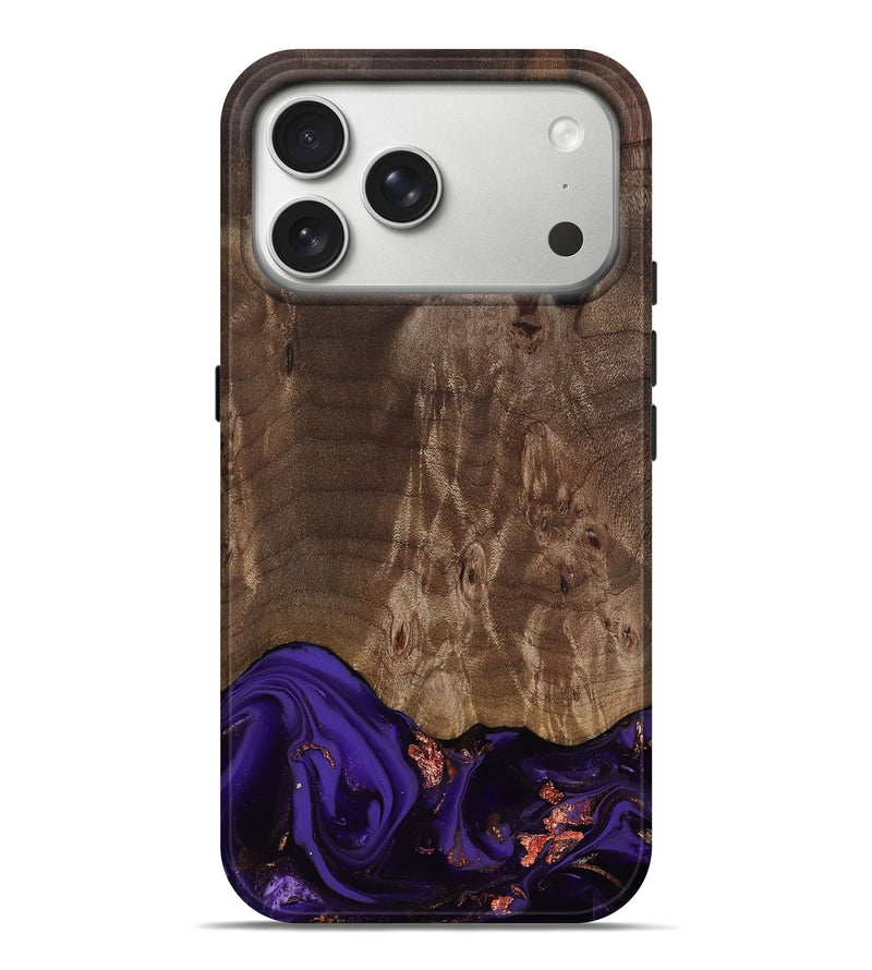 iPhone 17 Pro Max Wood Live Edge Phone Case - Nan (Purple, 811819)