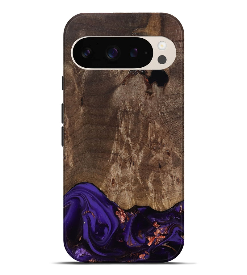 Pixel 9 Pro XL Wood Live Edge Phone Case - Nan (Purple, 811819)