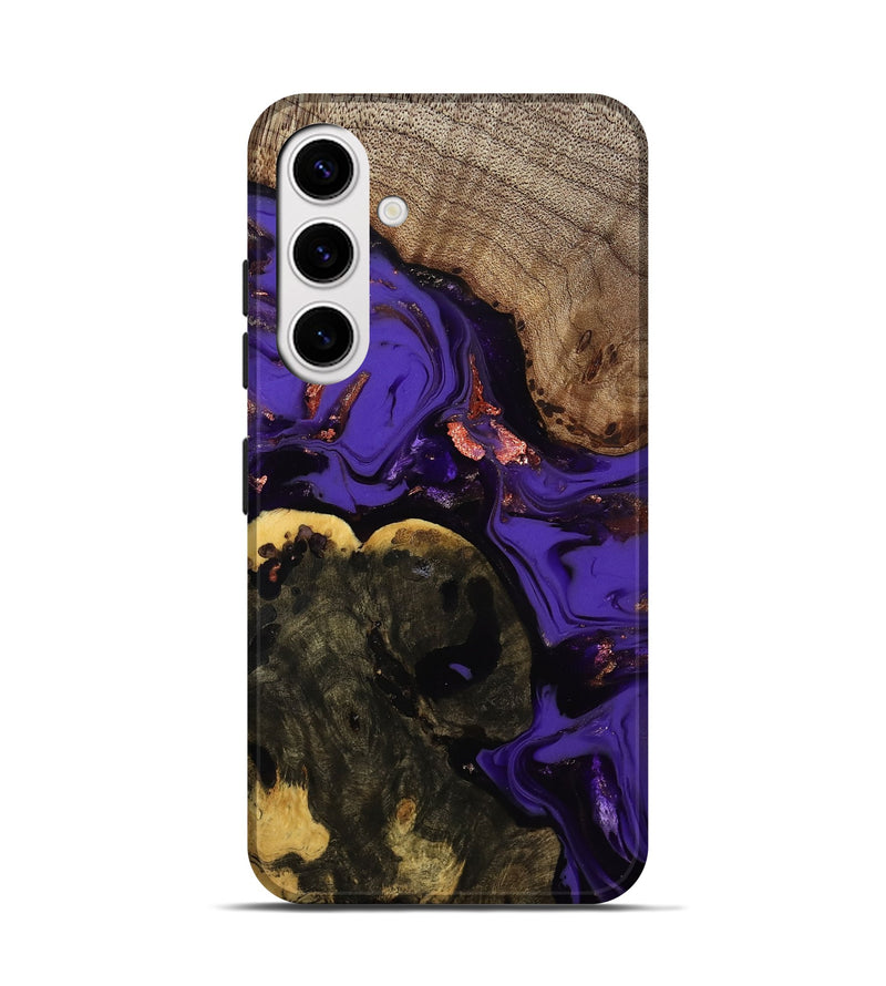 Galaxy S25 Wood Live Edge Phone Case - Erwin (Purple, 811821)
