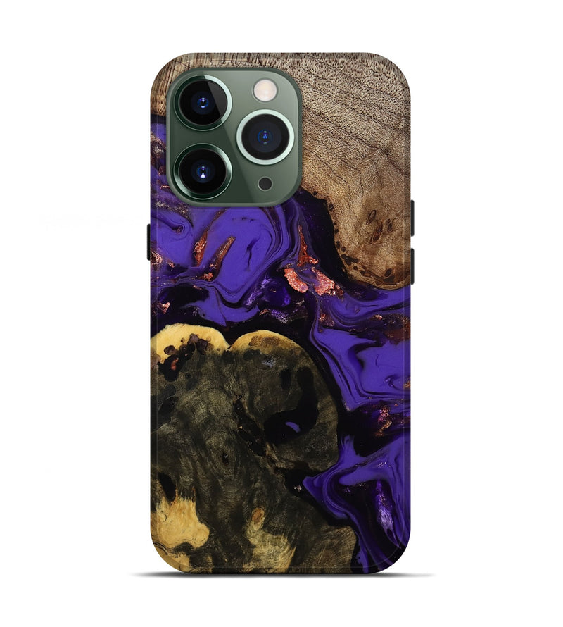 iPhone 13 Pro Wood Live Edge Phone Case - Erwin (Purple, 811821)