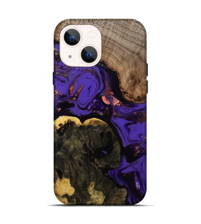 iPhone 14 Wood Live Edge Phone Case - Erwin (Purple, 811821)