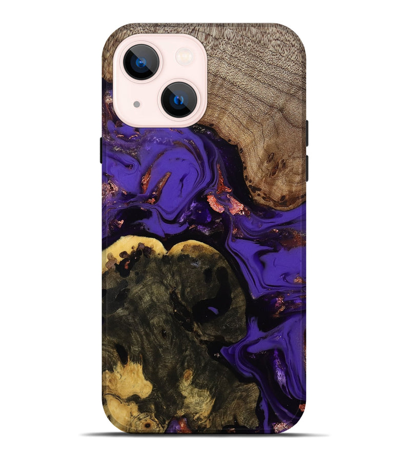iPhone 14 Plus Wood Live Edge Phone Case - Erwin (Purple, 811821)