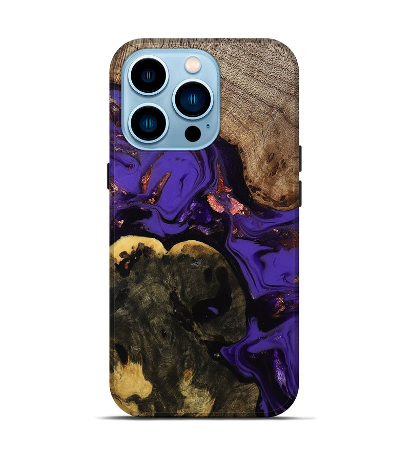 iPhone 14 Pro Wood Live Edge Phone Case - Erwin (Purple, 811821)