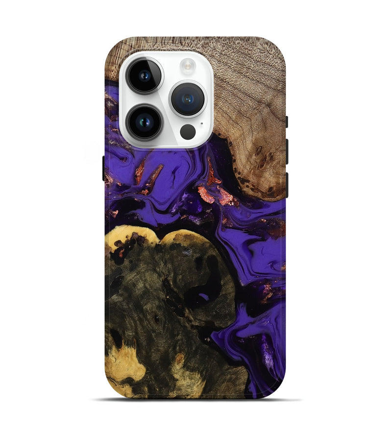 iPhone 15 Pro Wood Live Edge Phone Case - Erwin (Purple, 811821)