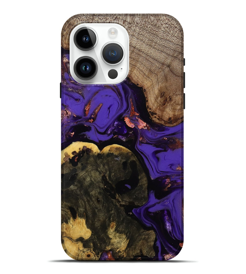 iPhone 15 Pro Max Wood Live Edge Phone Case - Erwin (Purple, 811821)