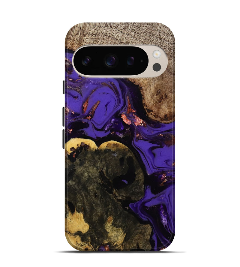Pixel 9 Pro Wood Live Edge Phone Case - Erwin (Purple, 811821)
