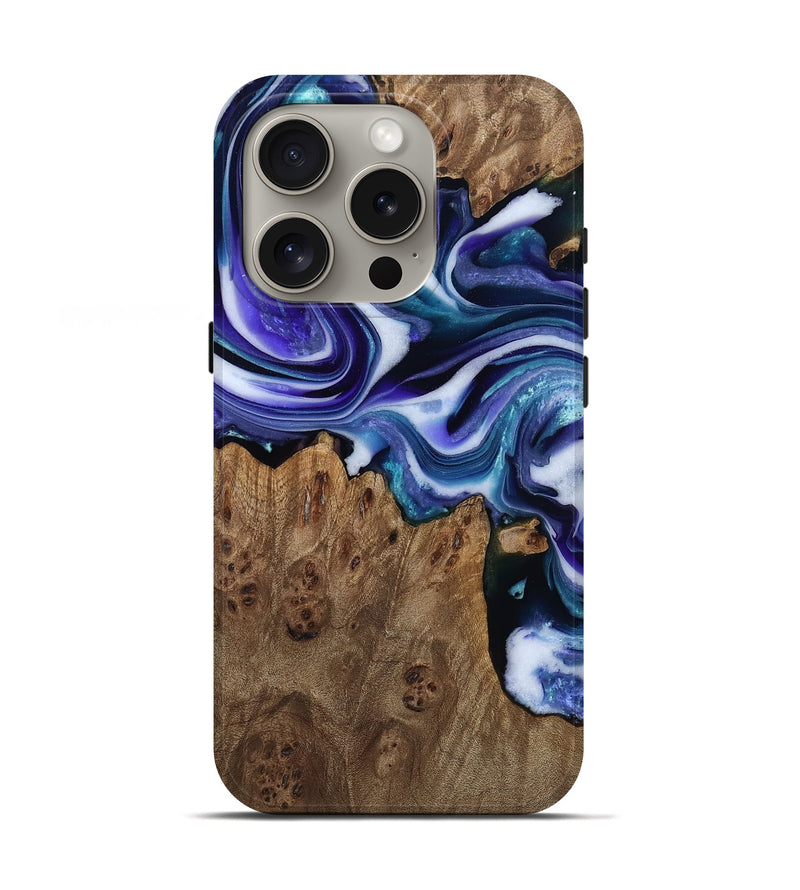 iPhone 16 Pro Wood Live Edge Phone Case - Azalea (Purple, 811824)