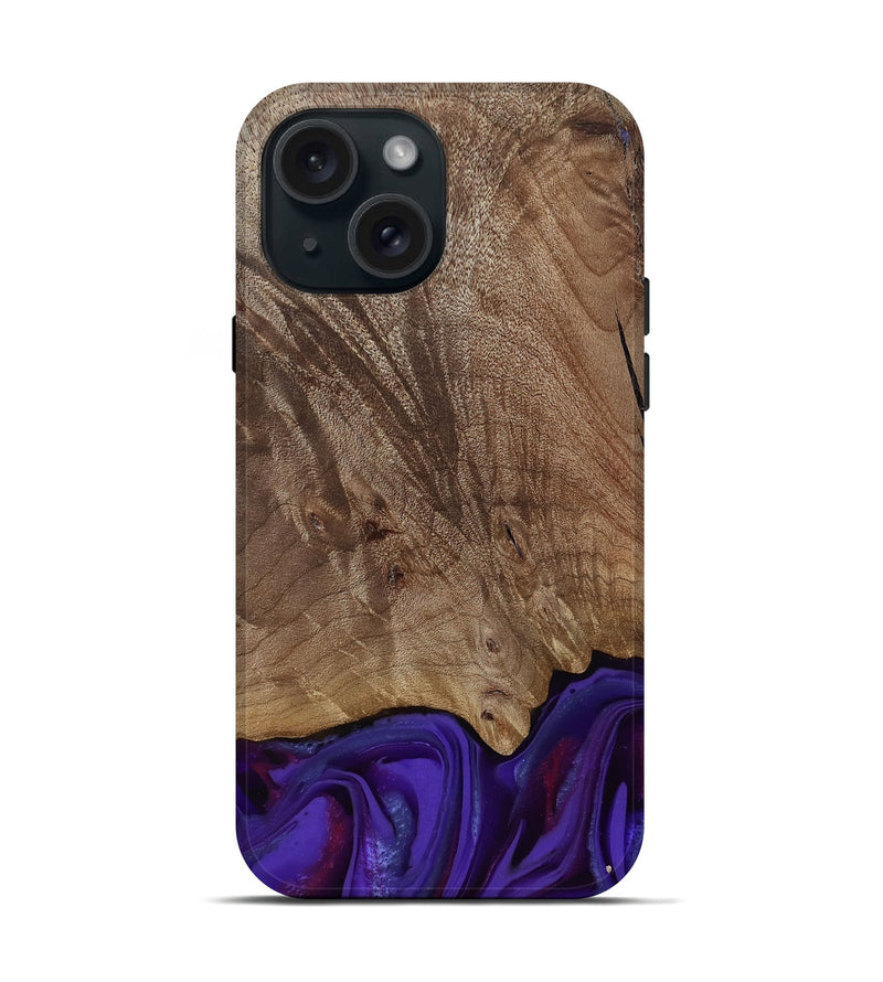 iPhone 15 Wood Live Edge Phone Case - Jadiel (Purple, 811835)