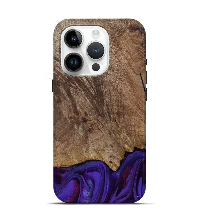 iPhone 15 Pro Wood Live Edge Phone Case - Jadiel (Purple, 811835)