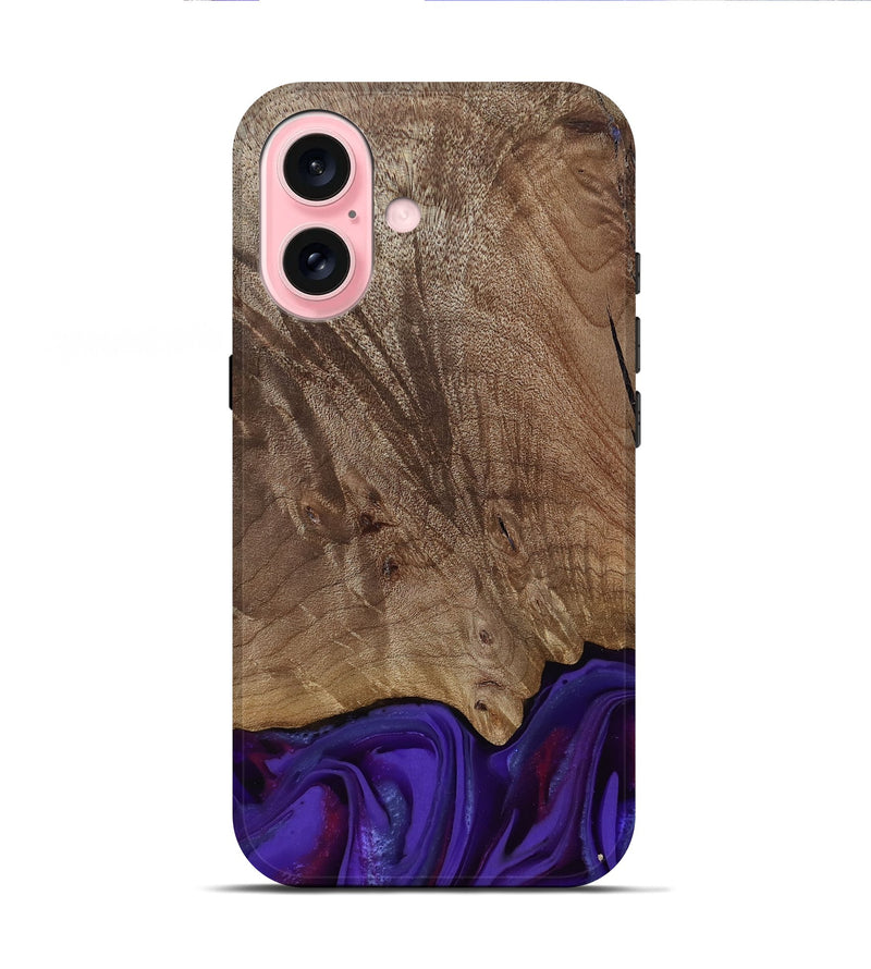 iPhone 16 Wood Live Edge Phone Case - Jadiel (Purple, 811835)