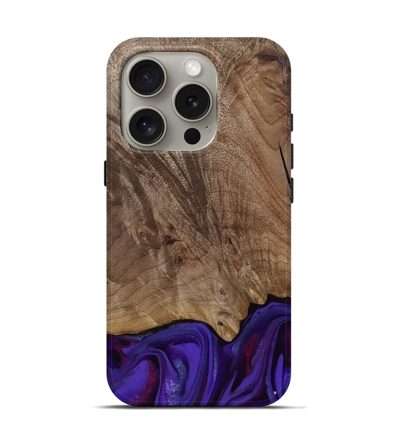 iPhone 16 Pro Wood Live Edge Phone Case - Jadiel (Purple, 811835)