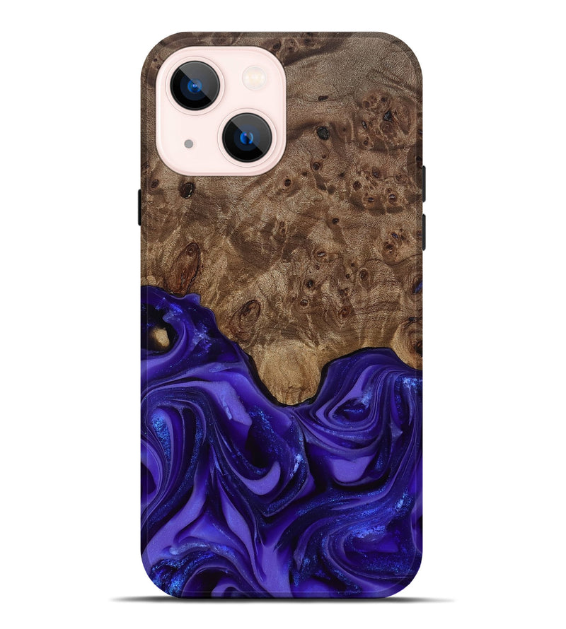 iPhone 14 Plus Wood Live Edge Phone Case - Lucas (Purple, 811860)