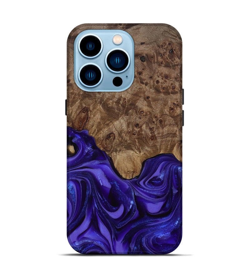 iPhone 14 Pro Wood Live Edge Phone Case - Lucas (Purple, 811860)