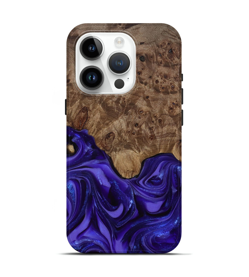 iPhone 15 Pro Wood Live Edge Phone Case - Lucas (Purple, 811860)
