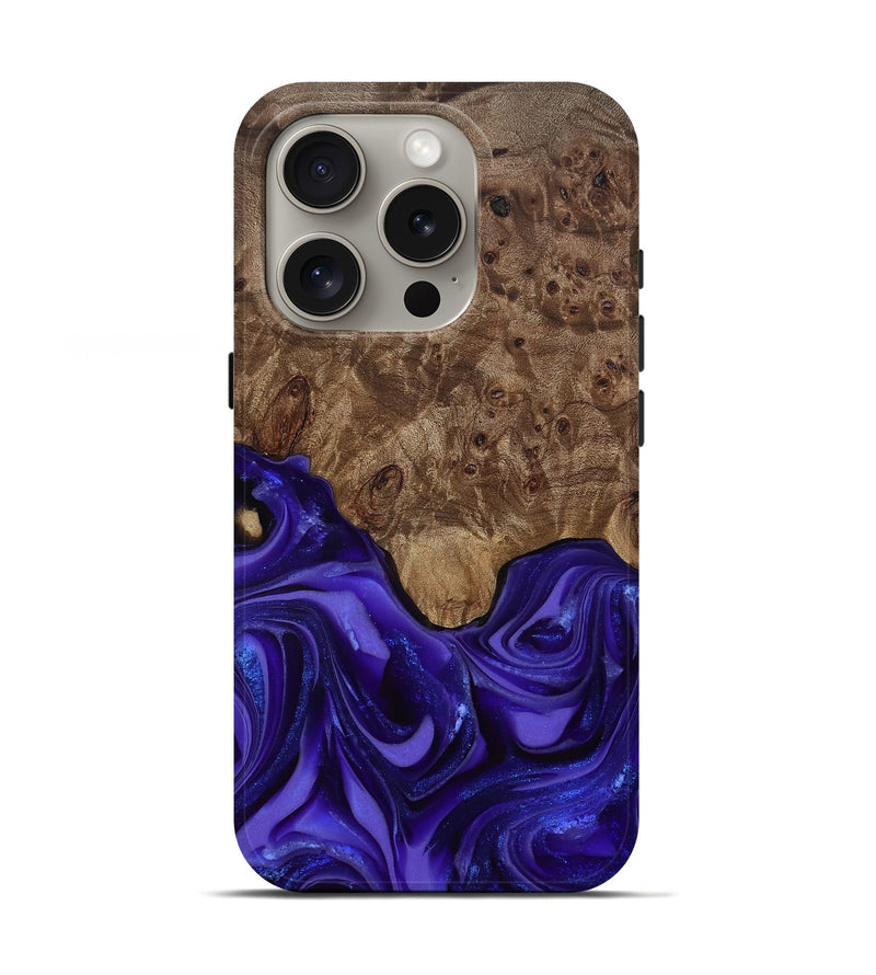 iPhone 16 Pro Wood Live Edge Phone Case - Lucas (Purple, 811860)