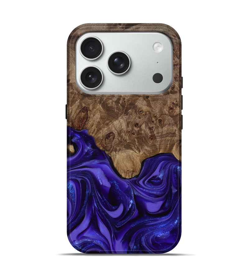 iPhone 18 Pro Wood Live Edge Phone Case - Lucas (Purple, 811860)