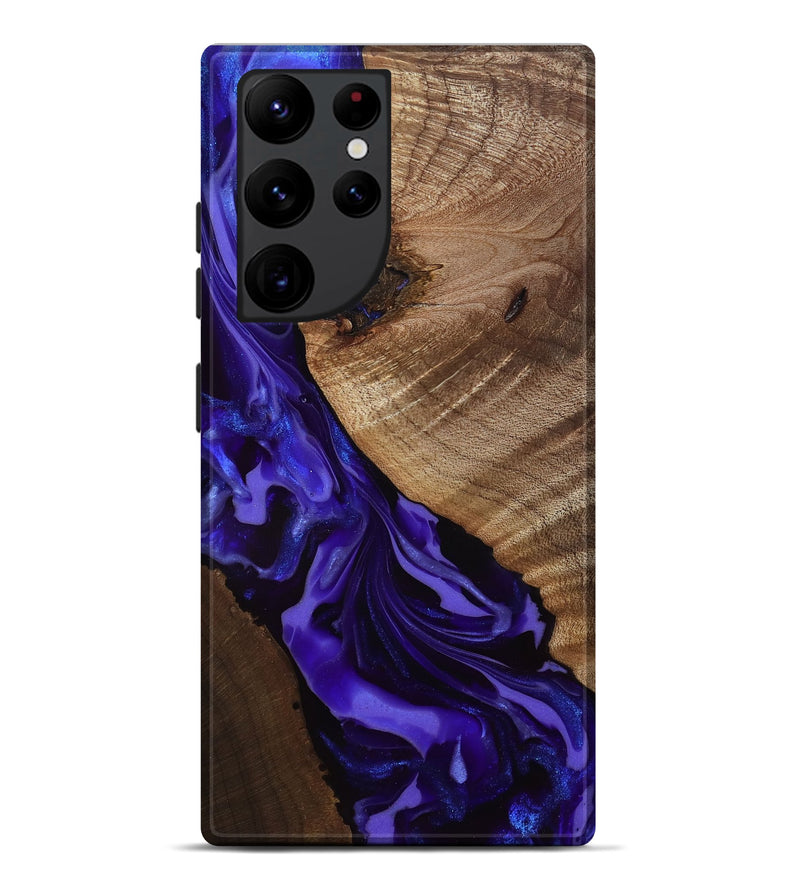 Galaxy S22 Ultra Wood Live Edge Phone Case - Belva (Purple, 811876)