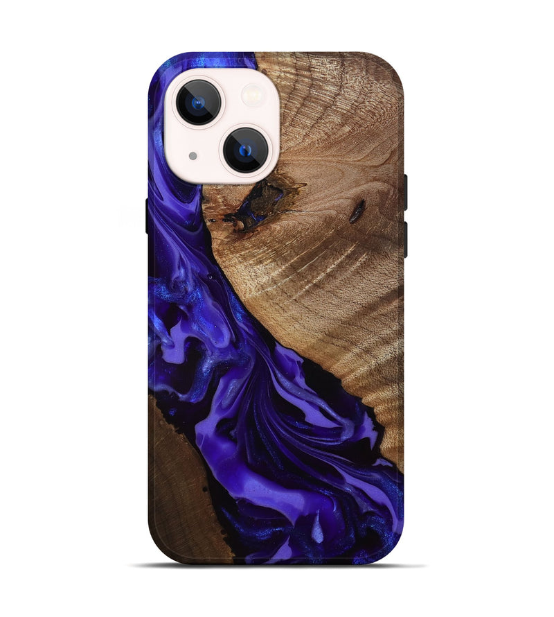 iPhone 14 Wood Live Edge Phone Case - Belva (Purple, 811876)