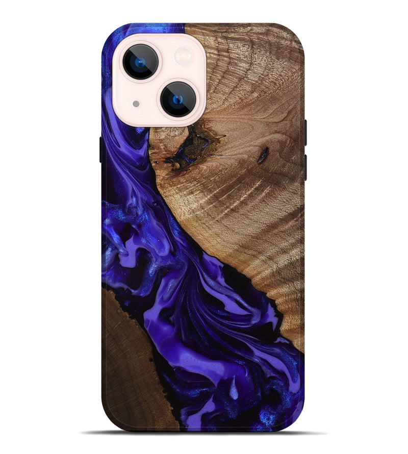 iPhone 14 Plus Wood Live Edge Phone Case - Belva (Purple, 811876)