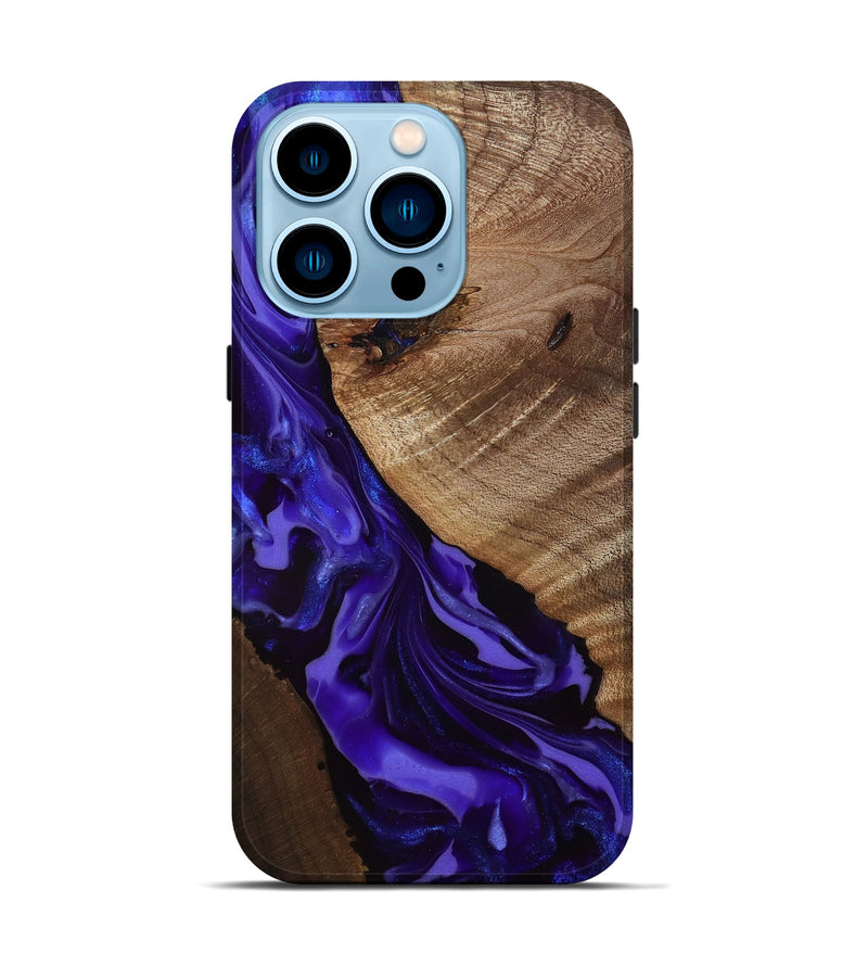 iPhone 14 Pro Wood Live Edge Phone Case - Belva (Purple, 811876)