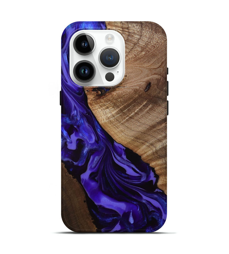 iPhone 15 Pro Wood Live Edge Phone Case - Belva (Purple, 811876)
