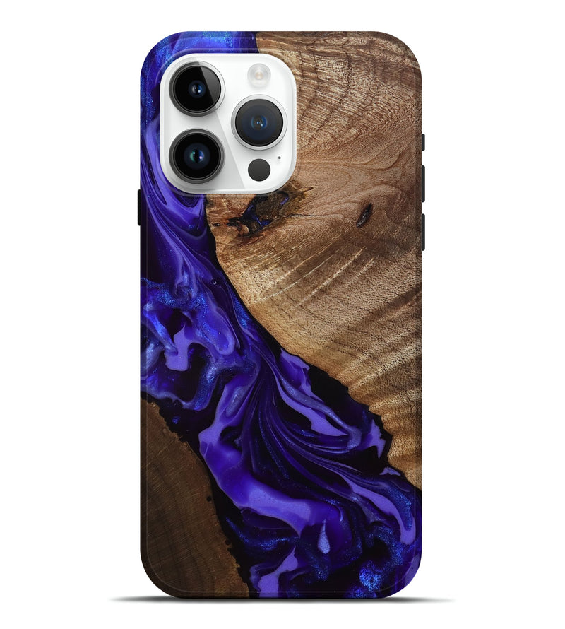 iPhone 15 Pro Max Wood Live Edge Phone Case - Belva (Purple, 811876)