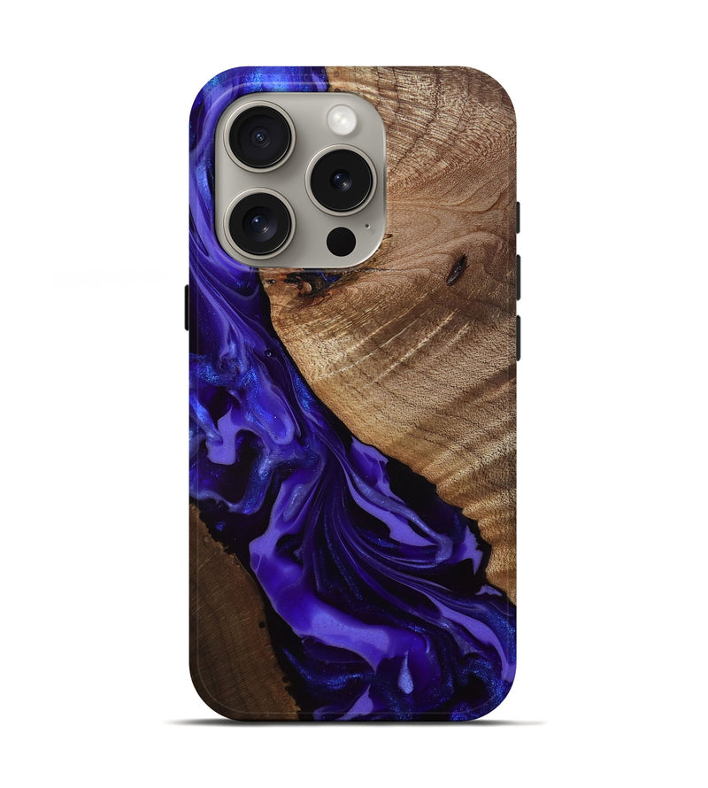 iPhone 16 Pro Wood Live Edge Phone Case - Belva (Purple, 811876)