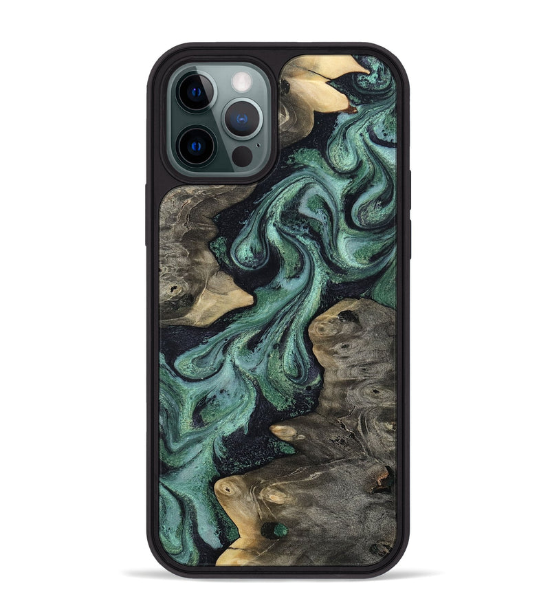 iPhone 12 Pro Max Wood Phone Case - Emogene (Green, 811986)