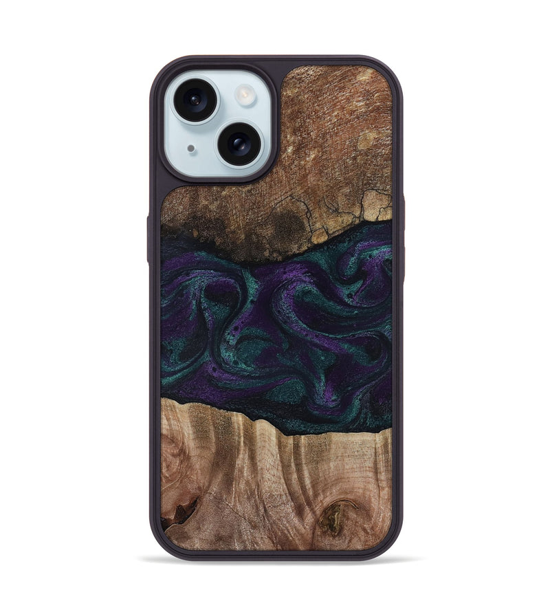iPhone 15 Wood Phone Case - Burt (Green, 811987)