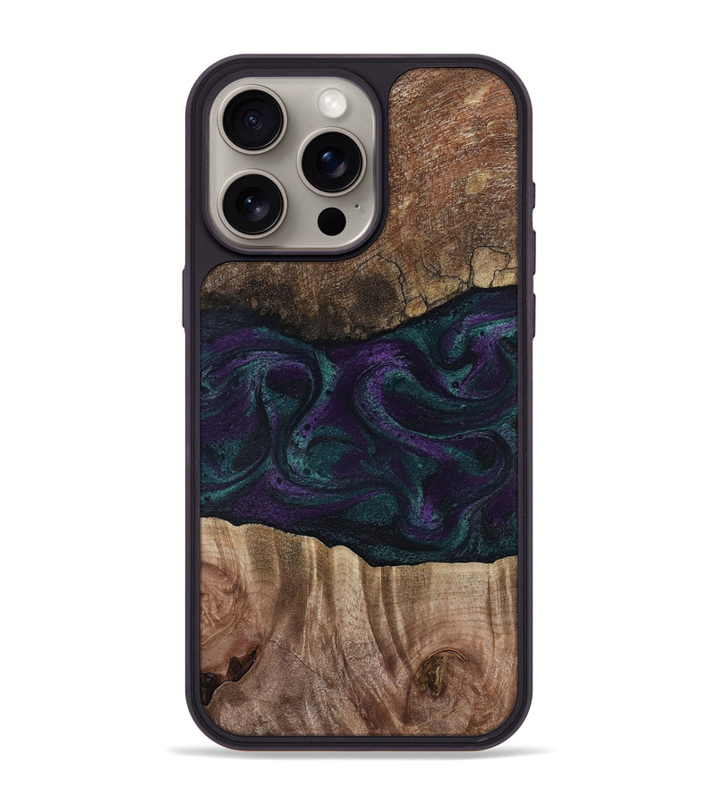 iPhone 15 Pro Max Wood Phone Case - Burt (Green, 811987)