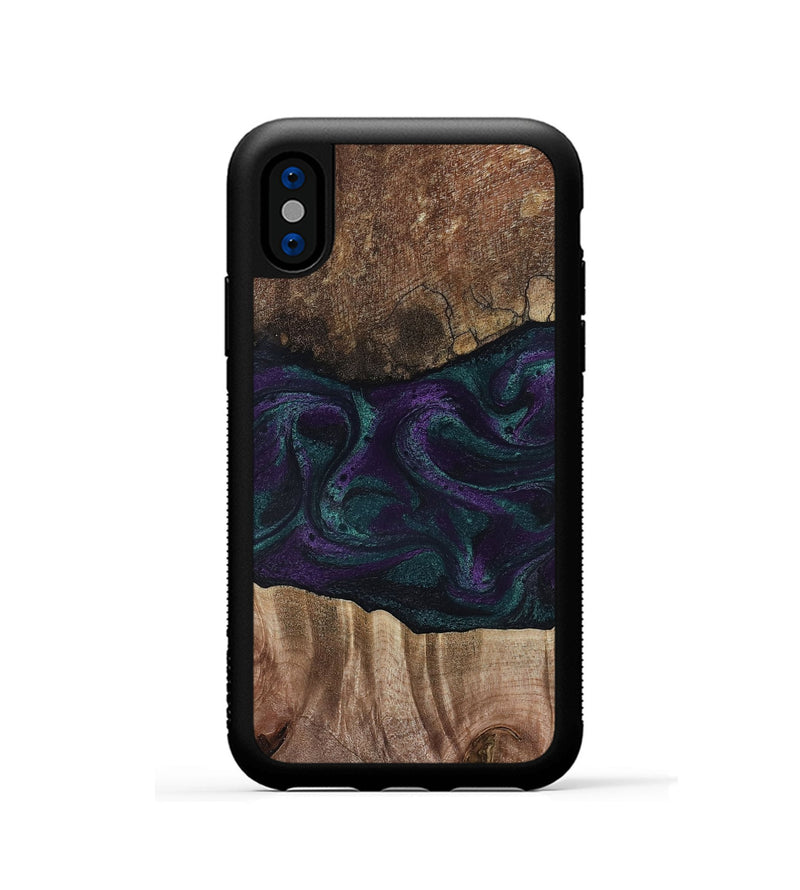 iPhone Xs Wood Phone Case - Burt (Green, 811987)