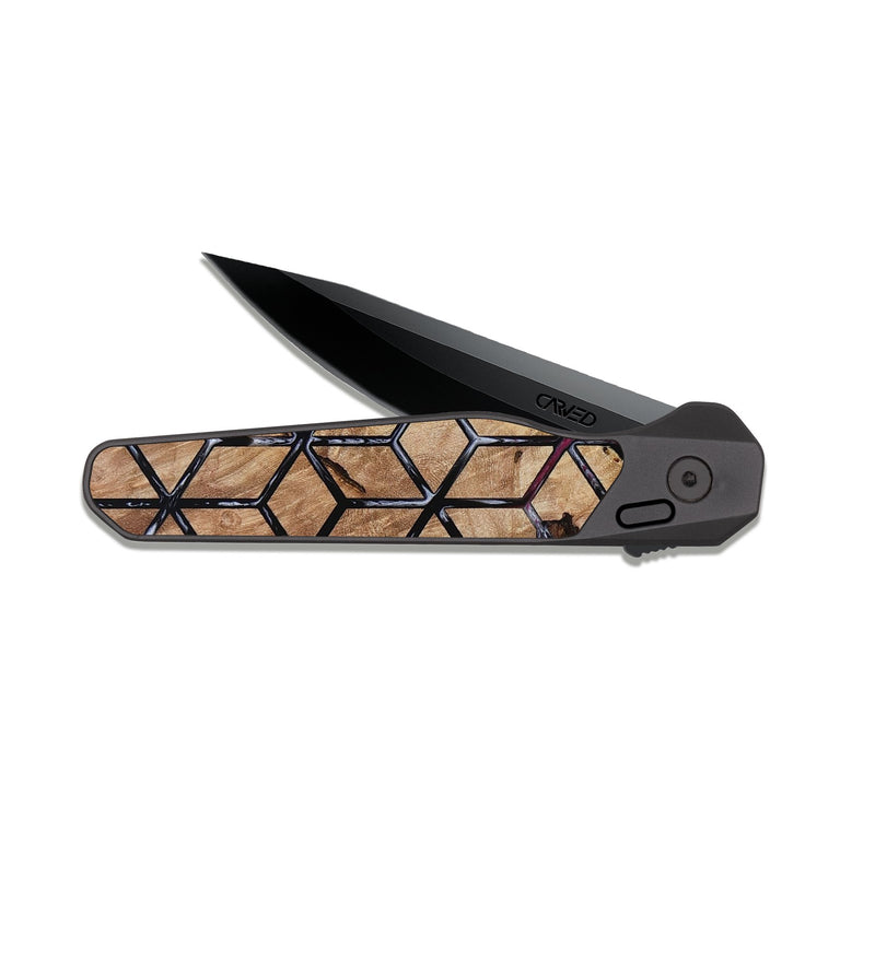 EDC Dark Slate Wood Pocket Knife - Kareem (Pattern, 812055)