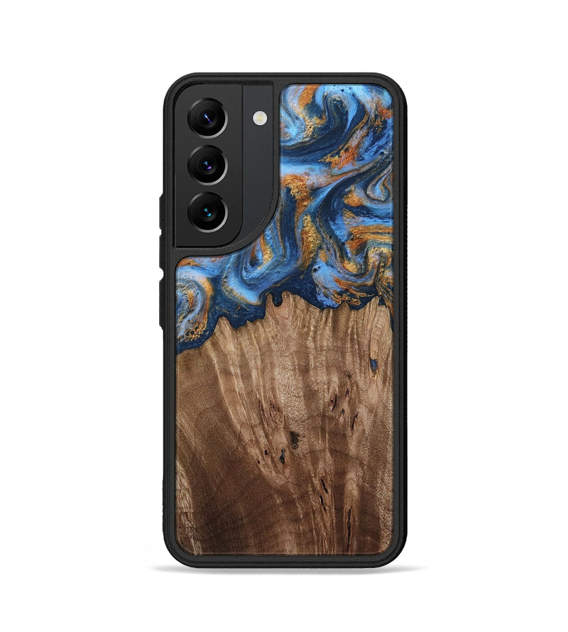 Galaxy S22 Wood Phone Case - Lillie (Teal & Gold, 812075)