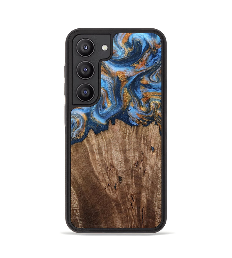 Galaxy S23 Wood Phone Case - Lillie (Teal & Gold, 812075)