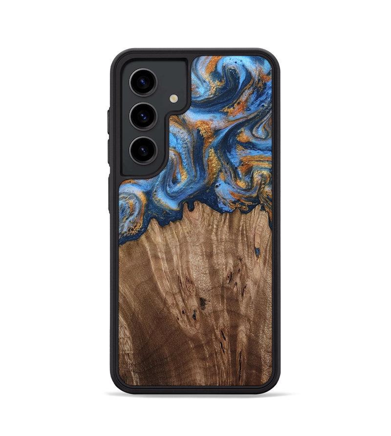 Galaxy S24 Wood Phone Case - Lillie (Teal & Gold, 812075)