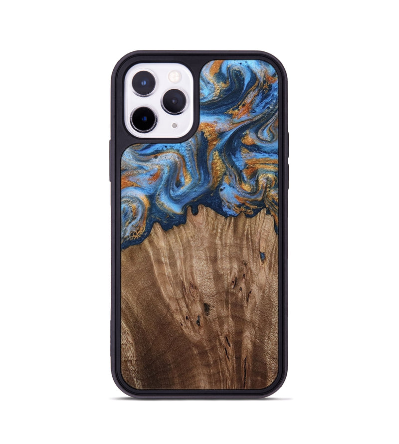 iPhone 11 Pro Wood Phone Case - Lillie (Teal & Gold, 812075)