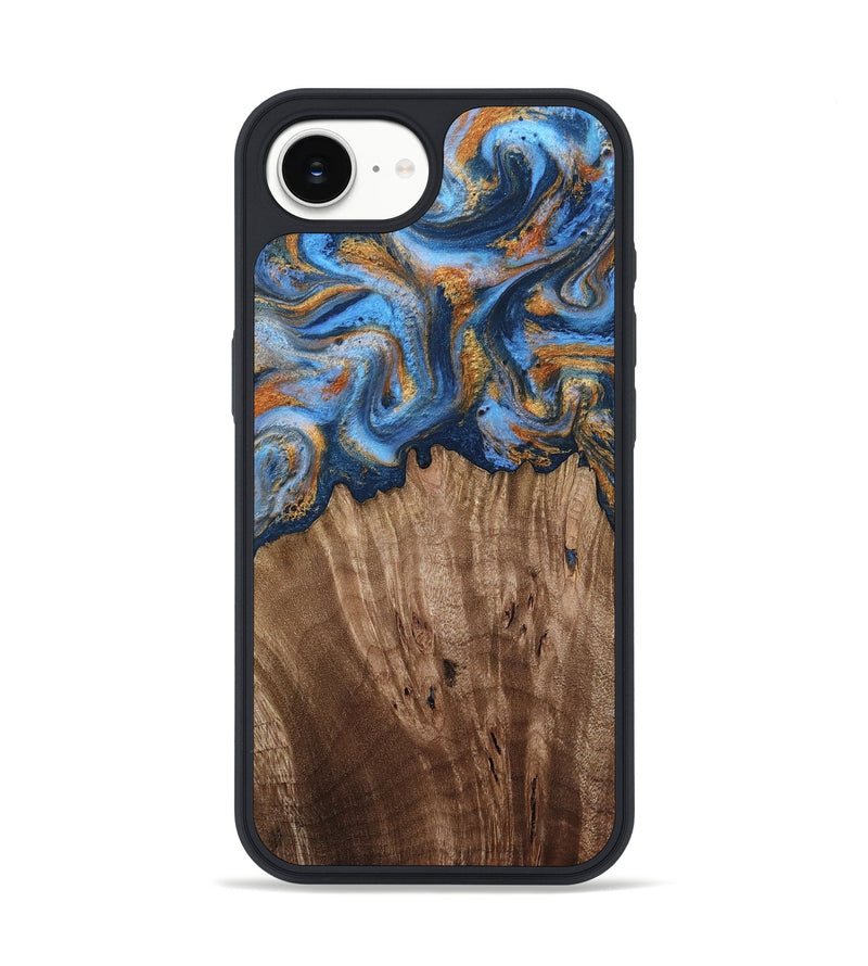 iPhone 17e Wood Phone Case - Lillie (Teal & Gold, 812075)