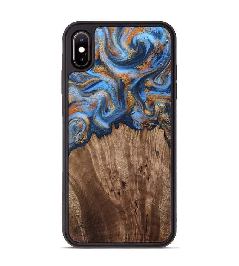 iPhone Xs Max Wood Phone Case - Lillie (Teal & Gold, 812075)