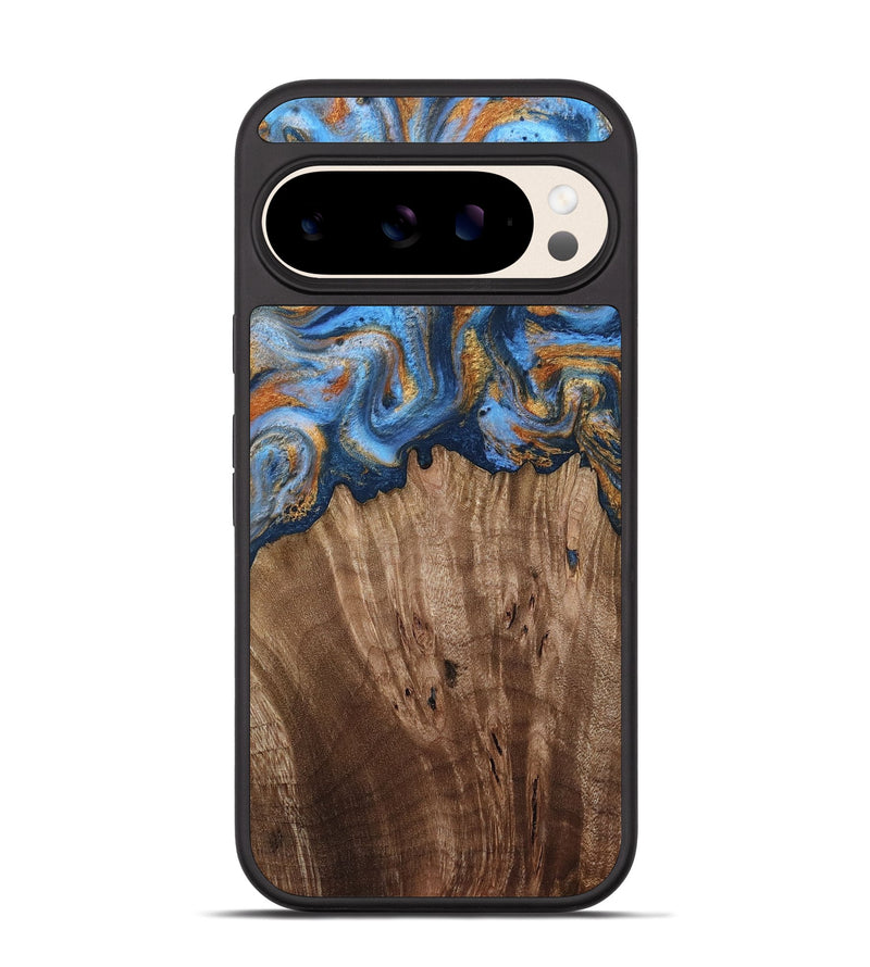 Pixel 10 Wood Phone Case - Lillie (Teal & Gold, 812075)