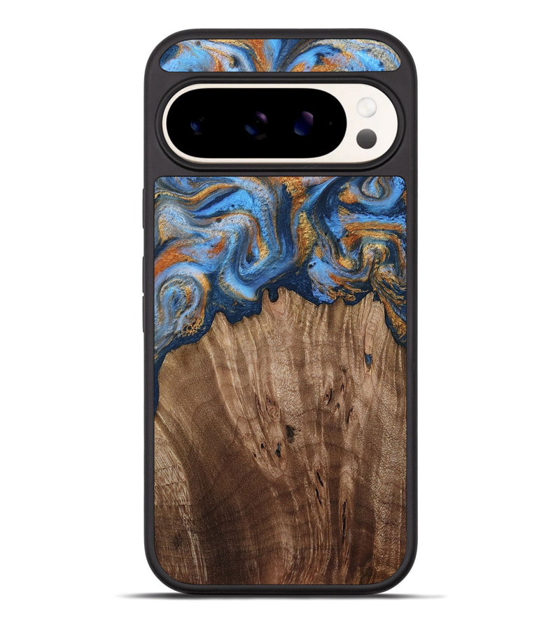 Pixel 9 Pro XL Wood Phone Case - Lillie (Teal & Gold, 812075)