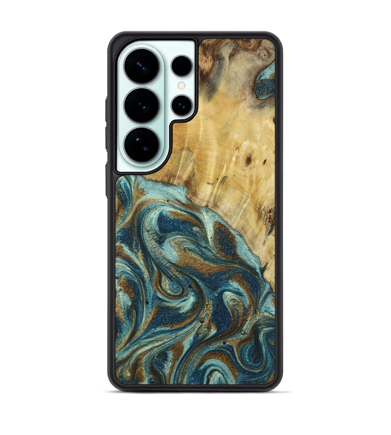 Galaxy S26 Ultra Wood Phone Case - Amy (Teal & Gold, 812098)