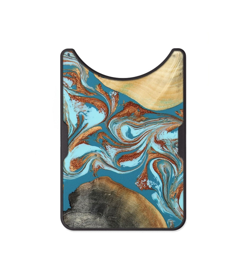 Alloy Wood Wallet - Rheta (Teal & Gold, 812106)