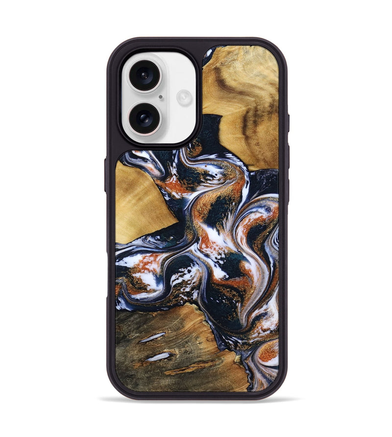 iPhone 17 Wood Phone Case - Gus (Teal & Gold, 812114)
