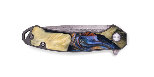 EDC Wood Pocket Knife - Susie (Teal & Gold, 812117)