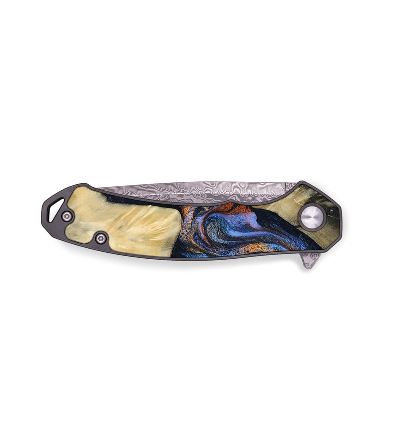 EDC Wood Pocket Knife - Susie (Teal & Gold, 812117)